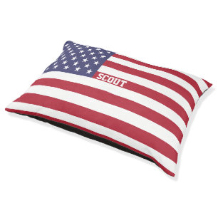 USA American Personalized Flag Pet Bed