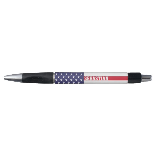 USA American Personalized Patriotic Flag Pen (Front)