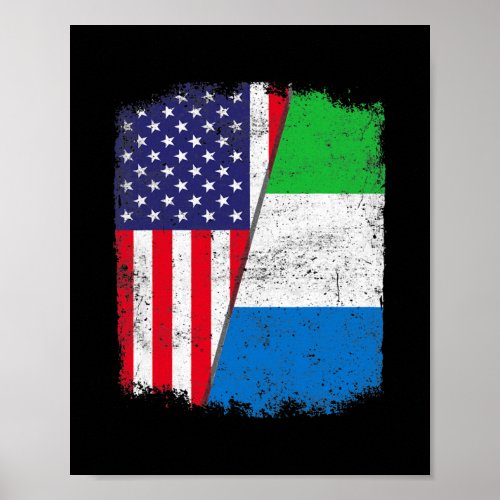 USA American Sierra Leone Flag Men Women Poster