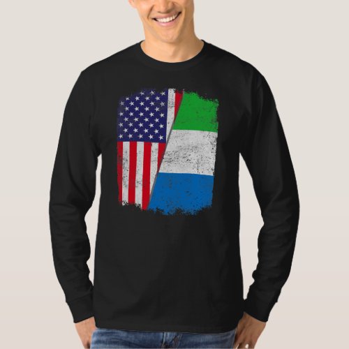 USA American Sierra Leone Flag Men Women T_Shirt