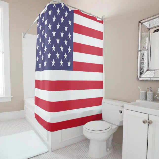 Usa American Stars And Stripes Patriotic Flag Shower Curtain Zazzle