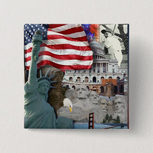 USA American Symbols Button