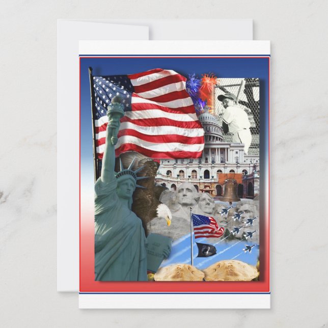 USA American Symbols Invitation (Front)
