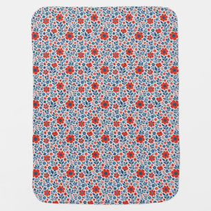 USA/American themed floral pattern Baby Blanket