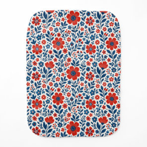 USA/American themed floral pattern Baby Burp Cloth