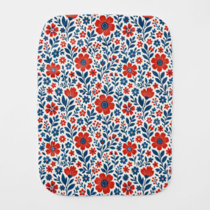 USA/American themed floral pattern Baby Burp Cloth