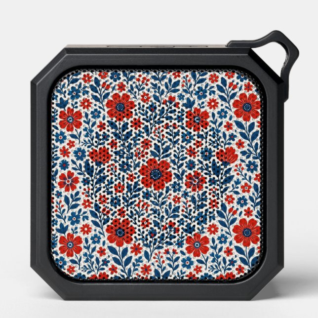 USA/American themed floral pattern Bluetooth Speaker (Front)