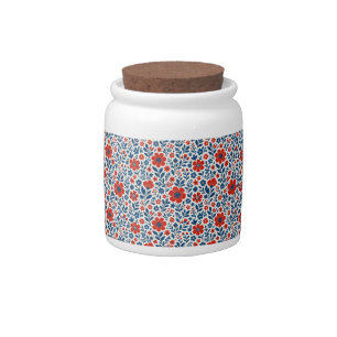 USA/American themed floral pattern Candy Jar