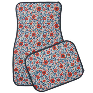 USA/American themed floral pattern Car Floor Mat