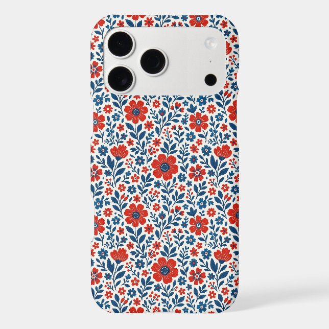 USA/American themed floral pattern Case-Mate iPhone Case (Back)