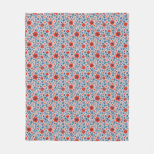USA/American themed floral pattern Fleece Blanket
