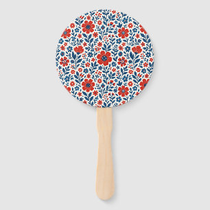 USA/American themed floral pattern Hand Fan