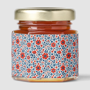 USA/American themed floral pattern Honey Jar Favors