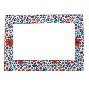 USA/American themed floral pattern Magnetic Frame