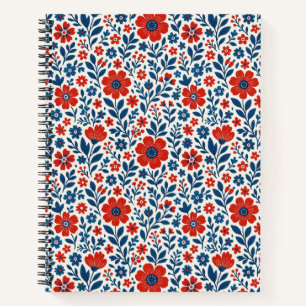 USA/American themed floral pattern Notebook