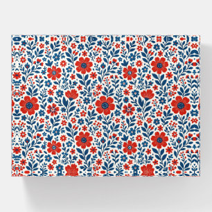 USA/American themed floral pattern Paperweight