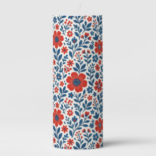 USA/American themed floral pattern Pillar Candle