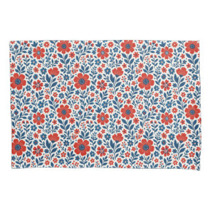 USA/American themed floral pattern Pillow Case