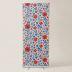USA/American themed floral pattern Retractable Banner