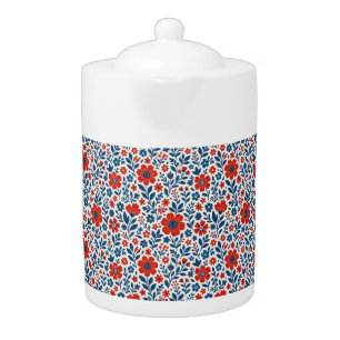 USA/American themed floral pattern Teapot