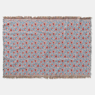 USA/American themed floral pattern Throw Blanket