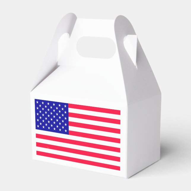 USA American US Flag Favor Boxes (Front Side)