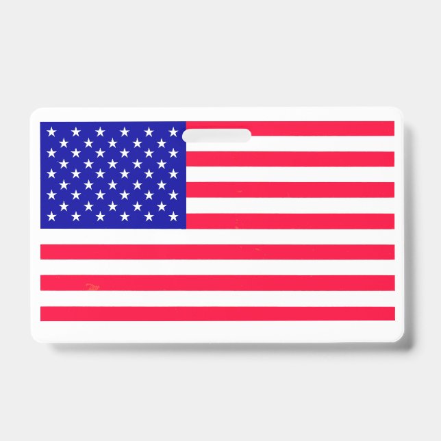 USA American US Flag Horizontal Badge (Front)
