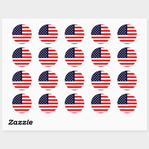 USA AMERICAN US FLAG Series Classic Round Sticker Zazzle usa-american-us-flag-series-classic-round-sticker-zazzle