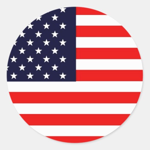 USA AMERICAN US FLAG Series Classic Round Sticker