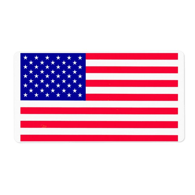 USA American US Flag Shipping Labels (Front)