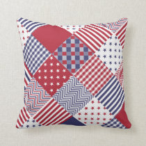 Multicolor 16x16 podartist Large USA Americana Patchwork Red White & Blue Design Throw Pillow 