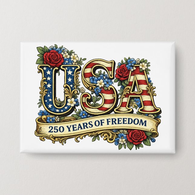 USA America's 250th Anniversary Button (Front)