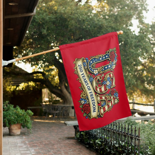 USA America's 250th Anniversary House Flag (In SItu)