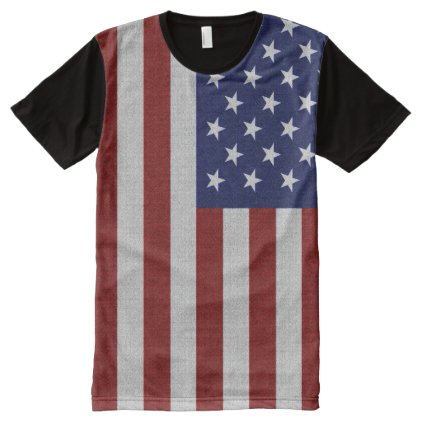 USA America&#39;s Flag Blue Star Red Striped T-Shirt