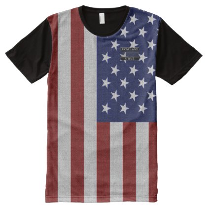 USA America&#39;s Flag Blue Star Red Striped T-Shirt