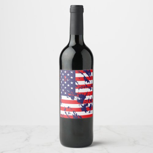 USA _ An American Flag Wine Label