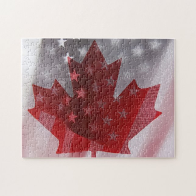 USA and Canada flags jigsaw puzzle (Horizontal)