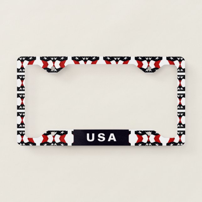 USA and Flag License Plate Frame (Front)