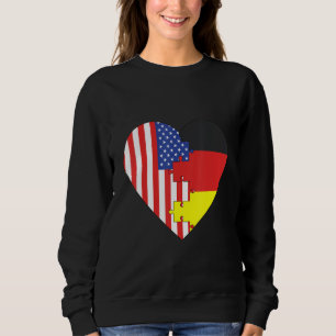 USA and Germany Flags Heart Sweatshirt