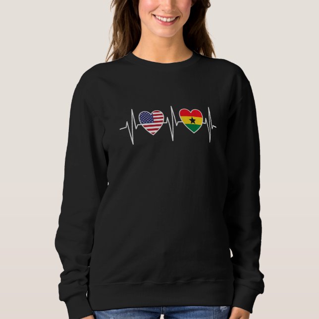 USA And Ghana Ghanaian Flag Flags Premium Sweatshirt (Front)