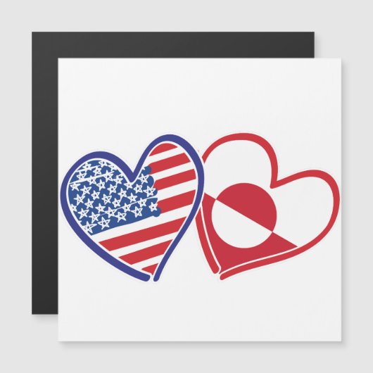 USA and Greenland Flag Hearts (Front/Back)