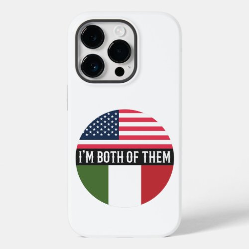 USA AND ITALY FLAGS IM BOTH OF THEM  Case_Mate iPhone 14 PRO CASE
