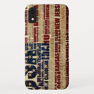 USA and its states in Stars and Stripes iPhone XR Case