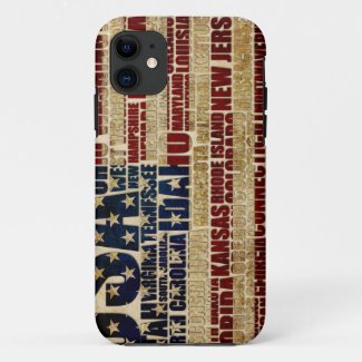 USA and its states in Stars and Stripes iPhone 11 Case