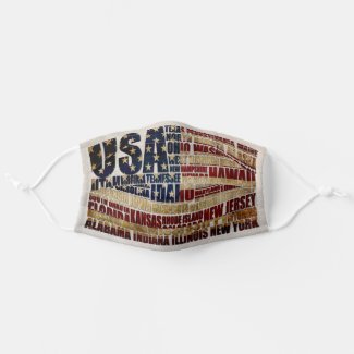 USA and its states in Stars and stripes Cloth Face Mask