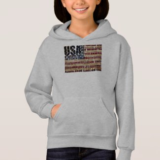 USA and its states in Stars and Stripes Hoodie