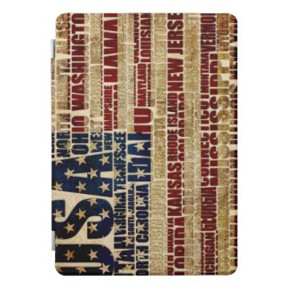 USA and its states in Stars and Stripes iPad Pro Cover
