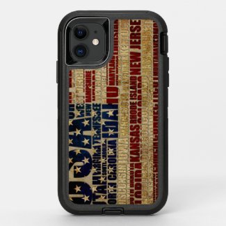 USA and its states in Stars and Stripes OtterBox Defender iPhone 11 Case