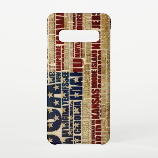 USA and its states in Stars and Stripes Samsung Galaxy S10 Case