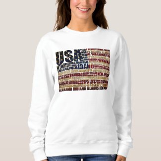USA and its states in Stars and Stripes Sweatshirt